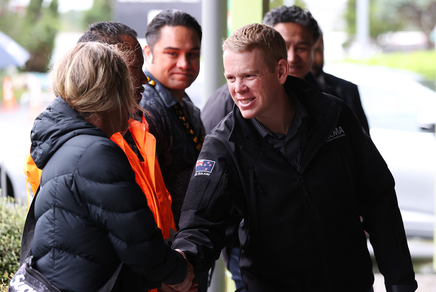 Prime Minister Chris Hipkins meeting with members of the community at a Civil Defence Centre